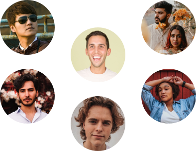 some photos of people in circle shape